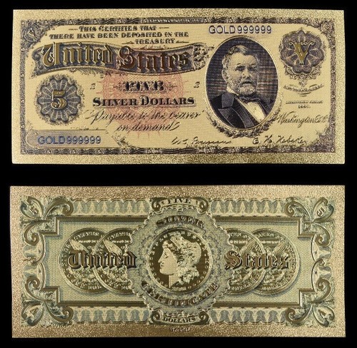 Usa banknoten 1886 5 silver - 5,