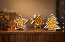 LED Weihnachtsdekoration mit 6-Stunden-Timer, Baum, Stern oder Schneeflocke