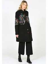 -50% Mantel Aventures des toiles 40 44 wattiert Kunst und Mode schwarz bestickt