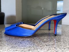 Louboutin Jolie-Noeud 70  / 40  / High Heels  /  8,5 cm  /  Mules  / blau