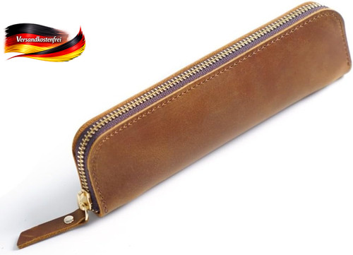 Leder federmäppchen vintage - leder,