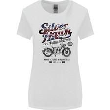 Silber Hawk Vintage Motorrad Union Jack Damen Breiter Schnitt T-Shirt