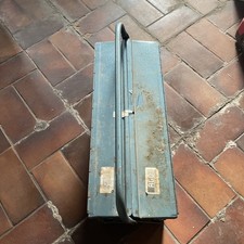 Werkzeugkoffer Mit Henkel Blau Blech ca 54*20*21 3 Ebenen 5 Fächer