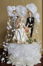 Brautpaar Figuren Tortenfigur Hochzeitspaar Tortenaufsatz Tischdeko ca.26cm