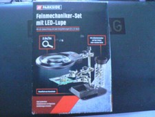 Feinmechaniker LED Lupe 2,5-/5-Fach Zoom Lötkolbenhalter Halteklammern Schmuck