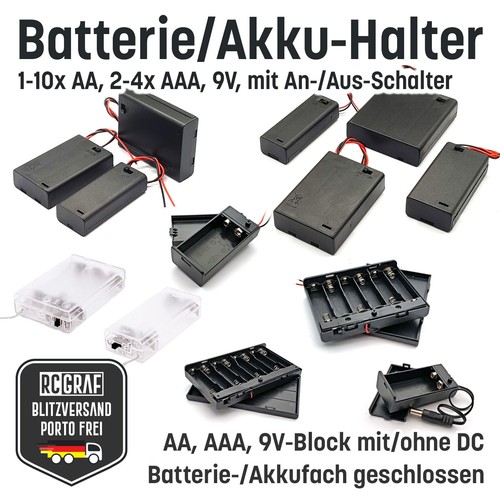 Batterie akkuhalter aaa 9v - batterie-/akkuhalter, aa