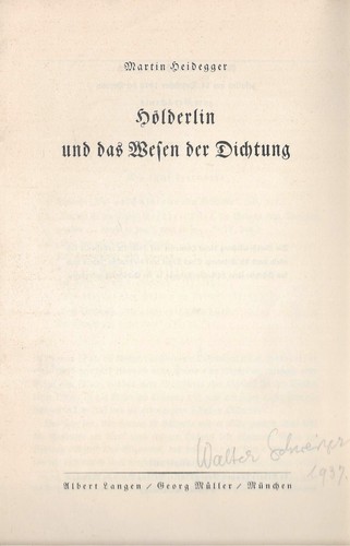 Heidegger hölderlin und - heidegger,