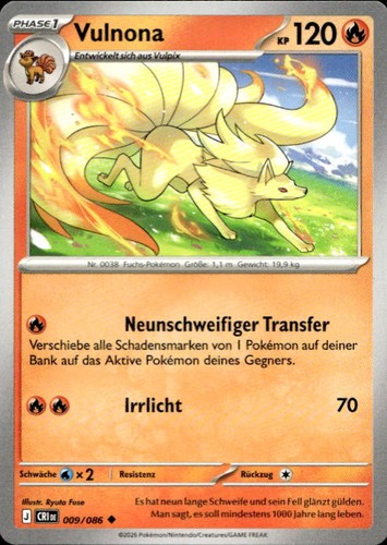 Vulnona 009 086 pokemon - vulnona, karte