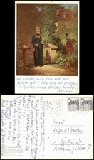 Künstlerkarte: Gemälde / Kunstwerke Carl Spitzweg  Zeitungsleser im Garten 1977