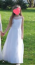 Kommunionkleid + Bolero Gr. 134  mit Haarschmuck • weiß • Spitze & Tüll
