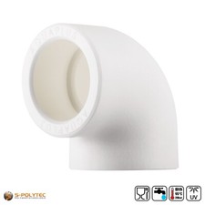 PPR Aqua-Plus Winkel 90 Grad 20mm bis 40mm Fusiotherm Schweißtechnik PP-R, WEIß