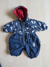 Baby Schneeanzug mit Kapuze, Größe 56, Liegelind, blau gemustert, wie neu!