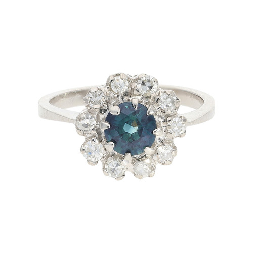 Damen ring weißgold 585 blau - weißgold,