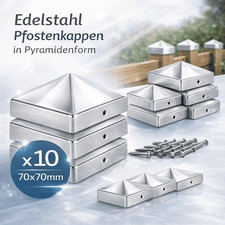 10 Pfostenkappen Edelstahl