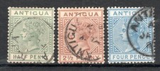 Antigua 1882 Queen Victoria Set Sg 21-23 Fu Cds