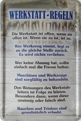 Blechschild schild 20x30cm - blechschild,