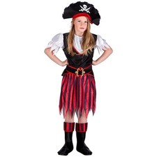 PIRATIN KOSTÜM & HUT KINDER #