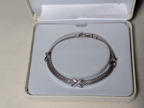 Sterling silber mesh armband - silber,
