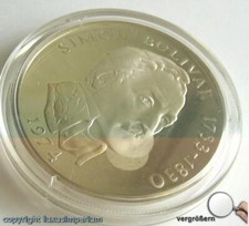 *Silbermünze 1 Stück Münze 20 Balboas 1974 Simon Bolivar 925 Silber Anlagestück 