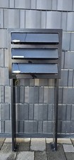Briefkastenanlage 3-FAMILIENHAUS Schwarz Metall