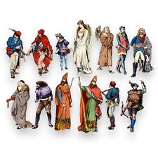 1880er Schreibers Papiertheater Figuren Sammlung auf Zigarrenkisten-Holz Alt RAR