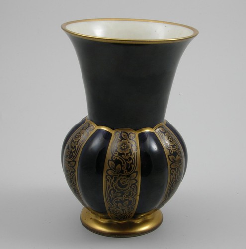 Vase kobaltblau mit goldenem - vase,