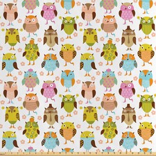 Eulen Satin Stoff als