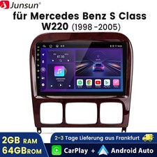 64G Carplay Android14 Autoradio Navi DAB Für Mercedes Benz S Klasse W220 1998-05
