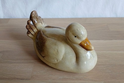 Keramikfigur ente schwimmend - ente,