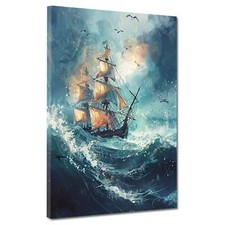 Segelschiff im Sturm mit