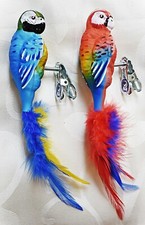 ❀ Papagei Glas Rot Blau