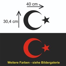 Türkischer Halbmond Türkiye Türkei Aufkleber Sticker Heckscheibe (40cm x 30,4cm)