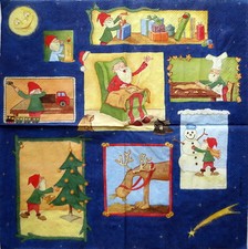 4 Servietten ~ Weihnachtswichtel Zwerge Vielseidig Verlag 