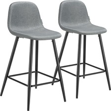 Thekenstuhl Willow mit Rückenlehne, gepolstert   dunkelgrau/schwarz B-Ware