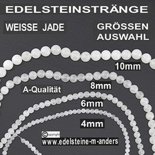 Jade weiß Kugel Perlen Strang