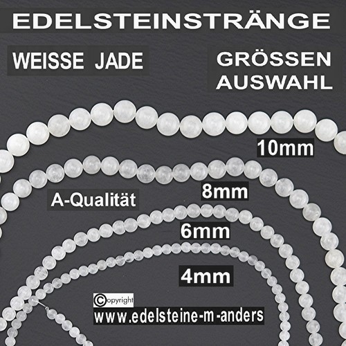 Jade weiß kugel perlen strang - jade,