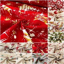 Loneta Weihnachten Bedruckt 140cm Motive Wichteln Bäume Polyester Baumwolle