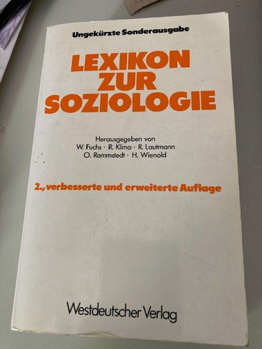 Lexikon zur soziologie hrsg - lexikon, soziologie,