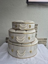 Braut  Hochzeitstruhe 3tlg. aus Samt - Truhe Sandik Ceyiz Dügün Nisan Söz Kina