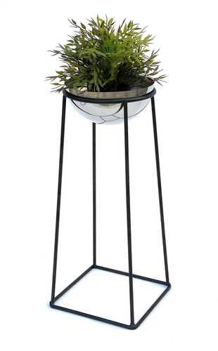 Blumenhocker metall mit topf - blumenhocker,