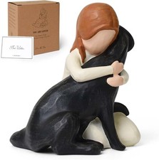 Schwarzer Hund Engel Figuren