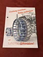 Original Prospekt Lanz  Bulldog Gitterräder Leistung erweitern Räder Verbreitern