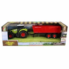 Spielzeug Traktor mit Anhänger und Rückzug Trecker Landwirtschaft mit Sound