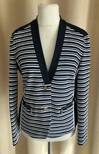 GERRY WEBER eleganter Maritim Marine Look Blazer blau/weiß Größe 40 