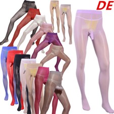 DE Herren Strumpfhosen Transparent Nylon Strümpfe Stretch Glänzend Pantyhose