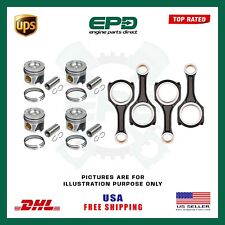 X4 Kolben Set & Pleuel Für Mercedes-Benz C Klasse Cla 200 CDI OM651 2.1 Diesel