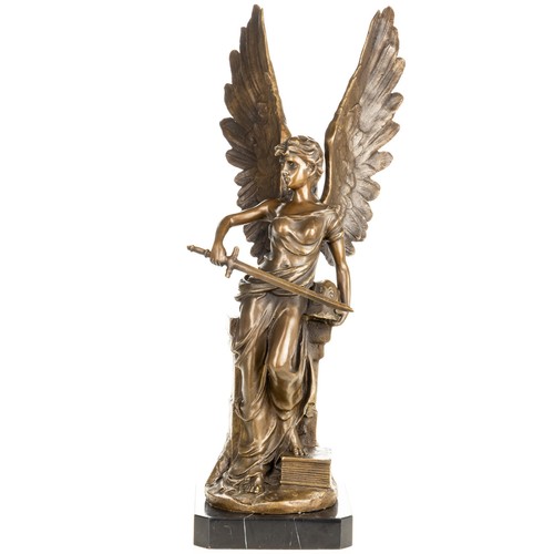 Bronzeskulptur engel mit - bronzeskulptur,