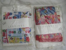 VINTAGE Leggings Designer hauchdünn bunt farbenfroh weiß  NYLON 32 34 NEU