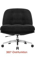 Bürostuhl ohne Armlehne Breiter und Dicker Drehstuhl mit Rollen Höhenverstellba