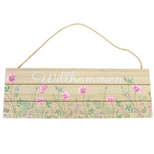 Türschild Holz floral